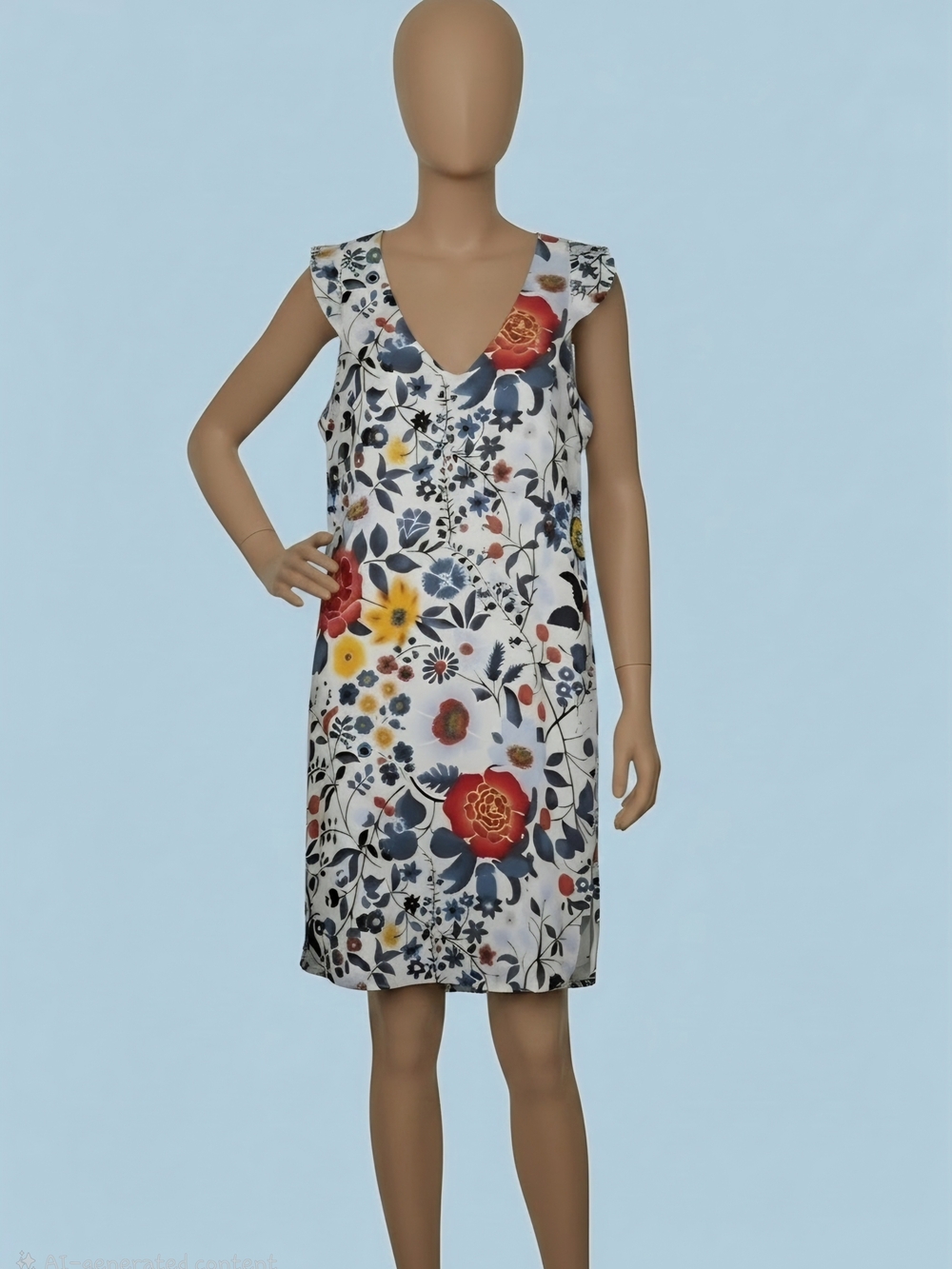 LOFT Floral V-Neck Dress